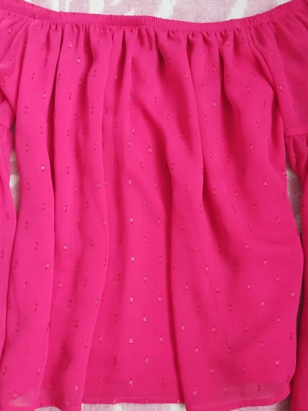 Express Pink Off-Shoulder Top